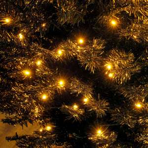 English Elm 7ft Matte Black Pencil Christmas Tree with 250 Warm Led Lights for Small Spaces T3971P401092