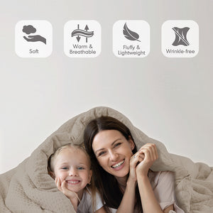 JLA Home Comfort Spaces - Waffle plush waffle-weave duvet cover set for year-round comfort, breathable texture, fade-resistant style Neutral AM12-0050