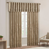 Madison Park Andora Transitional Faux Silk Embroidered Window Valance MP41-4574 Tan