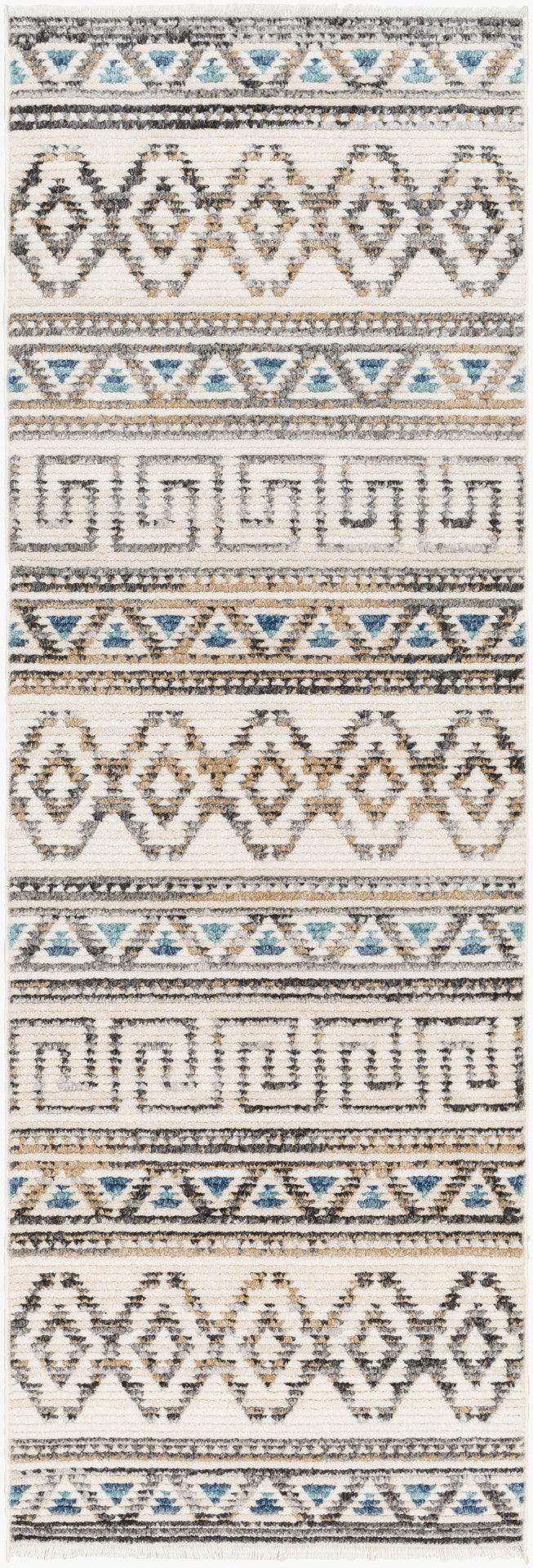 Livabliss Calico Southwestern Geometric Runner Rug Fringe Edge Polypropylene Entryway Accent CAC2301-2777