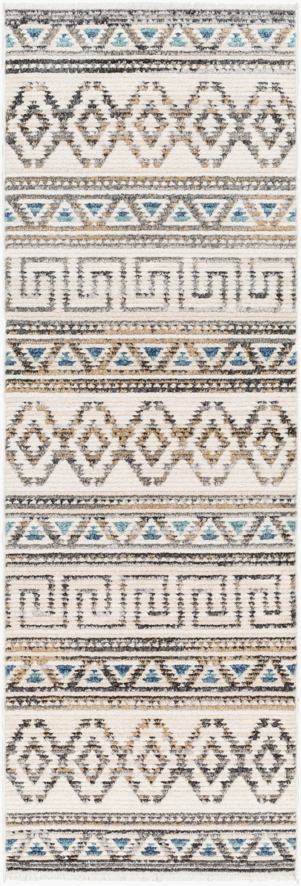 Livabliss Calico Southwestern Geometric Runner Rug Fringe Edge Polypropylene Entryway Accent CAC2301-2777