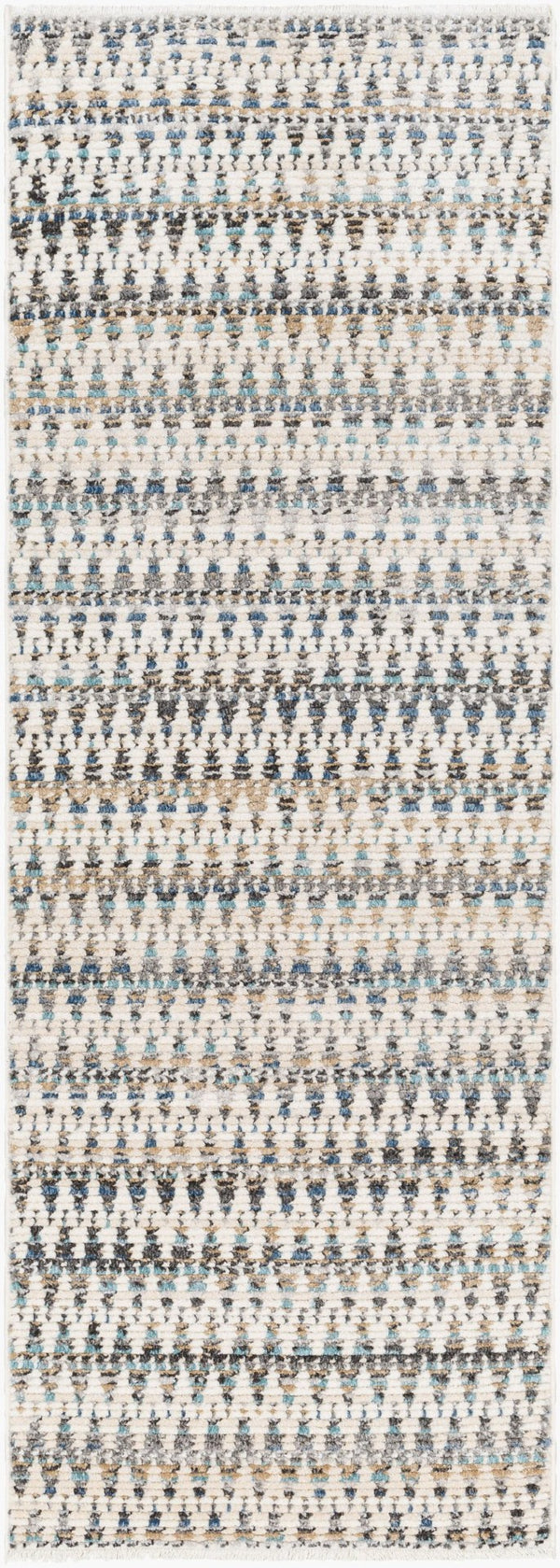 Livabliss Calico Bohemian Runner Rug with Fringe Polypropylene Geometric Hallway Accent CAC2308-2777