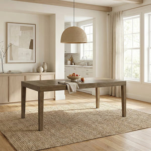 English Elm Transitional Brown Wood Extendable Dining Table Seats Eight Modern Farmhouse Room B011P467549