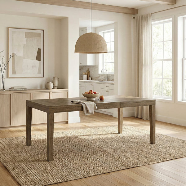 English Elm Transitional Brown Wood Extendable Dining Table Seats Eight Modern Farmhouse Room B011P467549