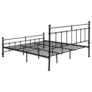 English Elm Durango Matte Black Metal King Bed with Scrollwork Headboard for Rustic Bedrooms B062P447945