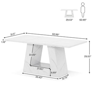 English Elm Spacious Faux Marble Executive Office Desk with Trapezoidal Legs for Modern Workspaces T3971P449349