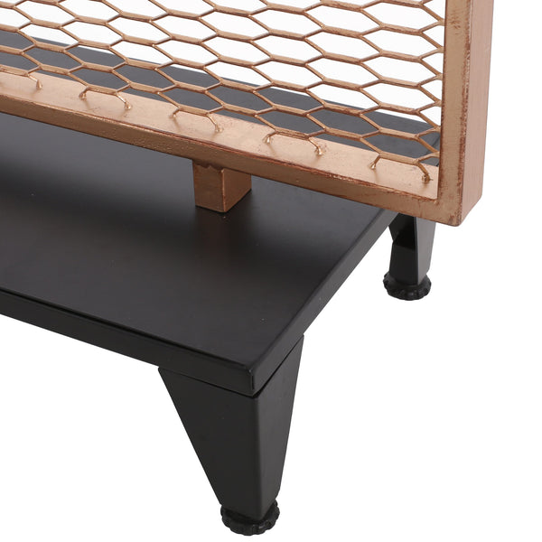English Elm Christopher Knight Home® - STEEL Screen Divider Iron Room Partition – Gold Brushed Brown Mesh Panel, Modern Free-Standing Accent (33.5x32.5) 67262.00