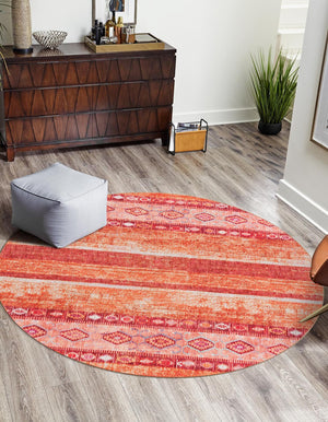 Unique Loom Timeless Verona Machine Made Geometric Rug Rust Red, Ivory/Orange/Violet/Green 7' 6" x 7' 7"