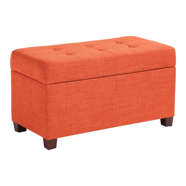 OSP Home Furnishings Storage Ottoman Tangerine