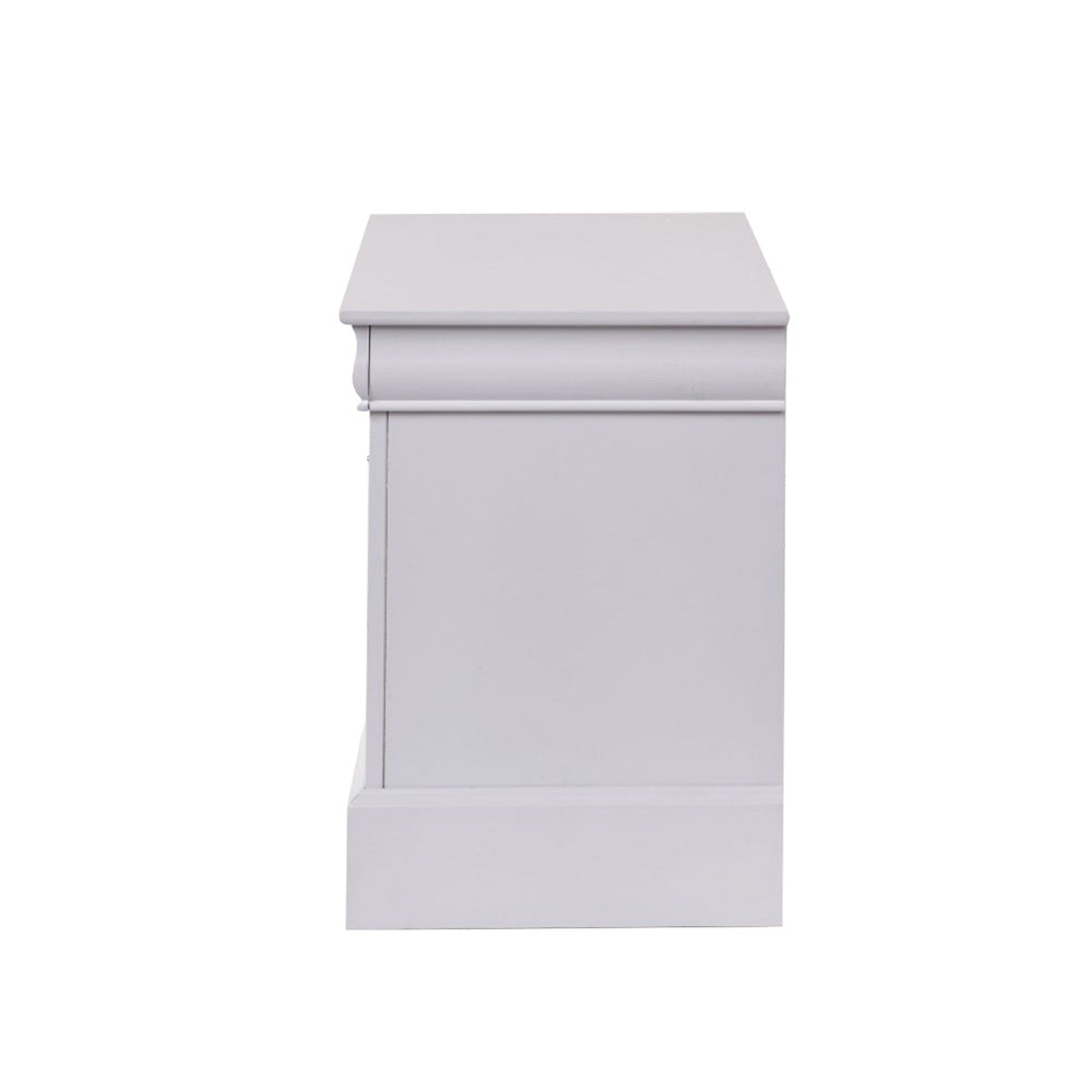 English Elm 2 Drawers Solid Pine Nightstand In Elegant White Finish – Stylish Storage For Every Bedroom Decor B016P253281