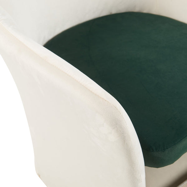 English Elm Furniture Plush 2-in-1 Pet-Friendly Mid Century Modern Accent Chair with Velvet Upholstery, Removable Base and Ergonomic Support for Living Room Dark Green,White N843P331164C