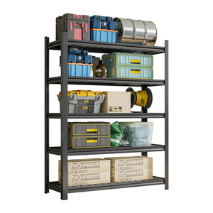 English Elm Garage Steel Five Tier Heavy Duty Shelving Unit with Adjustable Open Shelves for Storage W1831P369625