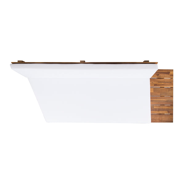 English Elm Hillcrest Solid Acacia Corner Sofa with Built-in Side Table for Outdoor Living 61288.00RSBWHI
