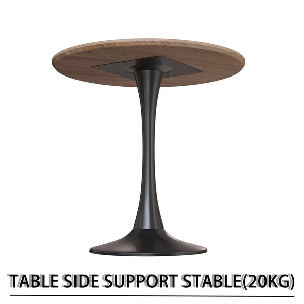 English Elm 31.5" Round Walnut Tulip Dining Table Set With 2 Stylish Faux Leather Chairs For 2-4 People W2189S00711