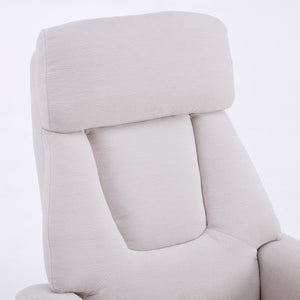 English Elm Black Pu Leather Swivel Accent Chair with Ottoman Heated Massage Wood Base Lounge W3248P464442