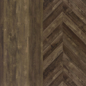 English Elm Gunderson Rustic Oak Tall 8-Shelf Accent Cabinet with Gunmetal Frame – Chevron Pattern Storage Tower B062P351427