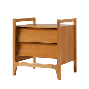 English Elm Walker Edison - Scandi Caramel Solid Pine Nightstand with Angled Drawer Fronts, Minimalist Modern Design, Sustainable Wood B185P168966