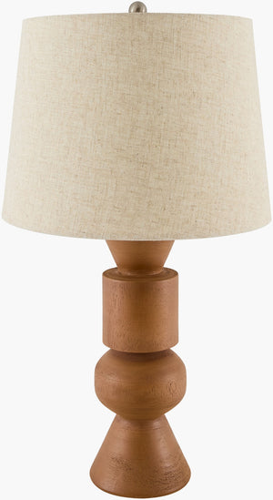 Livabliss Cadet Resin Table Lamp with Linen Shade Iron Finial Cottage Farmhouse Bedside Accent CAD-001