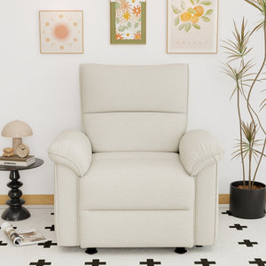English Elm Wall Zero Wall Power Recliner Chair with Overstuffed Backrest, USB Type-C Charging Port, Space-Saving Electric Recliner for Small Rooms Beige+Grey W1028S00053