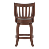 Homelegance By Top-Line Redford Linen High Back Swivel Counter Height Stool Brown Rubberwood