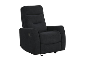 English Elm Paterson Microsuede Velvet Rocker Recliner Plush Swivel Chair for Living Room Black B078P497895