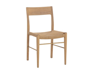 Sunpan Bondi Dining Chair Set of 2 - Timeless Modern Design with Hand-Woven Rope and Sustainable Beech Wood Light Oak