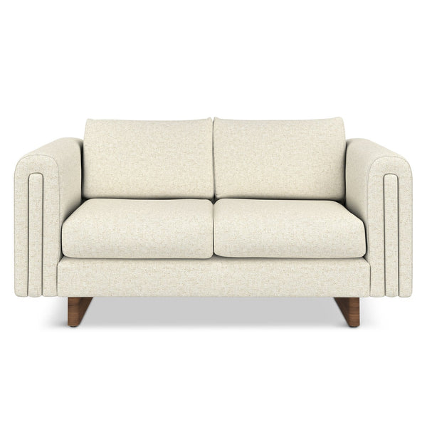 English Elm Jones 61 inch Loveseat with Eco-Friendly Polyester Upholstery, High-Density Foam Comfort & Durable Frame Ivory B136P364291