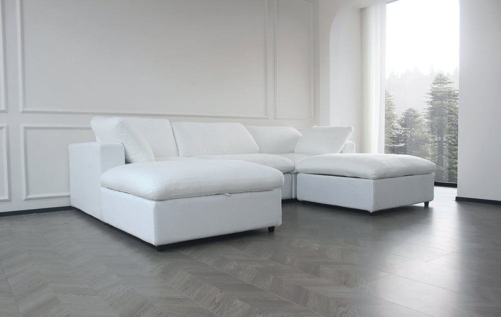 English Elm Large Modular Cloud Sofa Set - 5 Seats, Down-Filled Comfort, Customizable Layouts For Modern Spaces W2824S00021