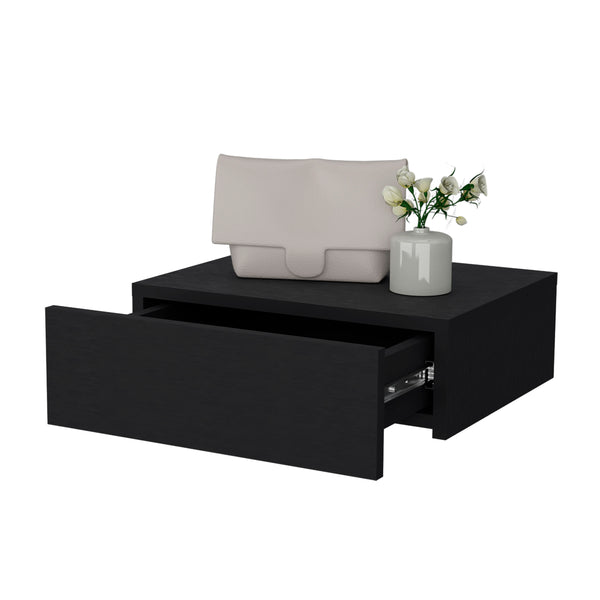 English Elm Vienna Wall-Mounted Floating Nightstand with Spacious Drawer, Modern Minimalist Design, Multiple Finishes B128P176115
