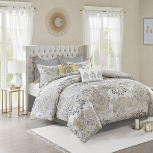 English Elm 8 Piece Cotton Floral Comforter Set - Reversible Queen Bedding With Shabby Chic Style & Safe Materials B03597283