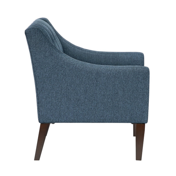 English Elm Contemporary Button-Tufted Accent Chair with Plush Fabric, Curved Arms and Solid Wood Legs for Living Blue 26.5 L x 28.5 W x 22.5 H B011P281834