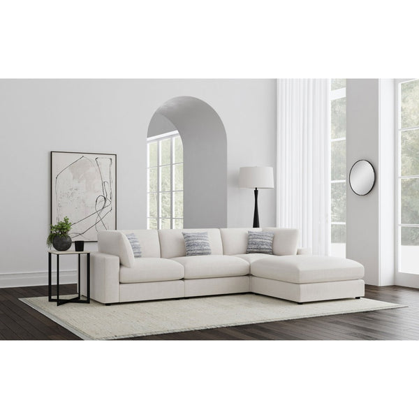 English Elm Rhette Beige 4-Piece Sectional Sofa Set With Ottoman - Modern Comfort, Versatile Layout & Accents B062S00997-GIGA
