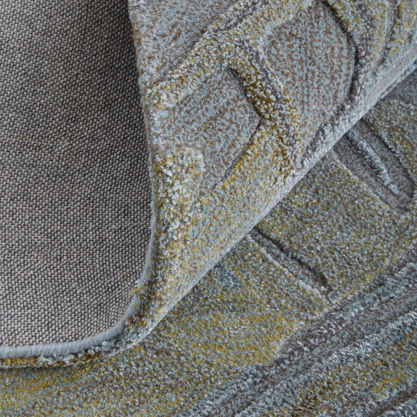 Feizy Rugs Kawai Hand-tufted Wool & Viscose Abstract Rug – Luxurious Modern Design For Stylish Home Decor Blue,Green,Gray Wool,Viscose Kaw8982fgrnmltf00