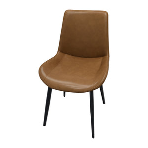 English Elm Beige Cotton Linen Armless Dining Chairs with Oak Legs Ergonomic Set of 2 Brown W5815P476398