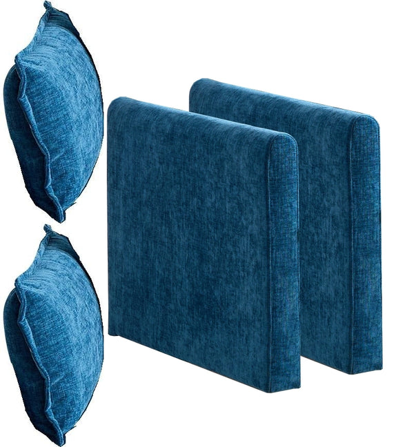 English Elm Cloud Modular Sectional Armrest with Chenille Upholstery Plush Double Layer Cushion Seating Blue W1143P378701