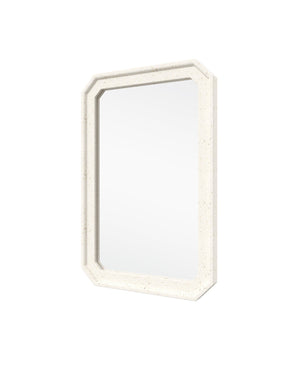 Currey & Company Carson Ivory Mirror - Durable Concrete Design With Amber Flecks For Indoor And Outdoor Sophistication White Fiber Concrete ,Stone ,Shells ,Glass 1000-0163-currey-company
