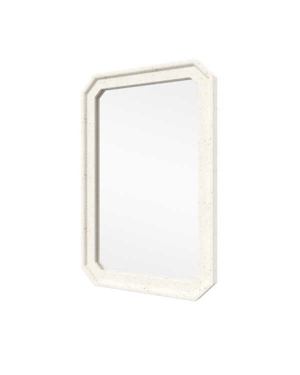 Currey & Company Carson Ivory Mirror - Durable Concrete Design With Amber Flecks For Indoor And Outdoor Sophistication White Fiber Concrete ,Stone ,Shells ,Glass 1000-0163-currey-company