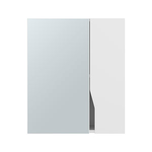 English Elm White Wall Mounted Medicine Cabinet with Integrated Mirror for Minimalist Bathrooms B062P476860