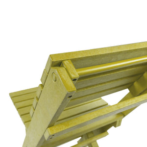 English Elm Coastal Bay Recycled Hdpe Folding Bistro Chair for Patio and Balcony Use Yellow B2745P409661