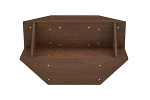 English Elm A Modern Two-tier Mdf Coffee Table with Open Shelf for Living Room Storage W3875P396857