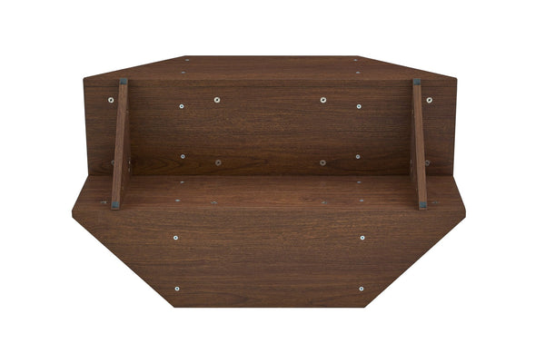 English Elm A Modern Two-tier Mdf Coffee Table with Open Shelf for Living Room Storage W3875P396857