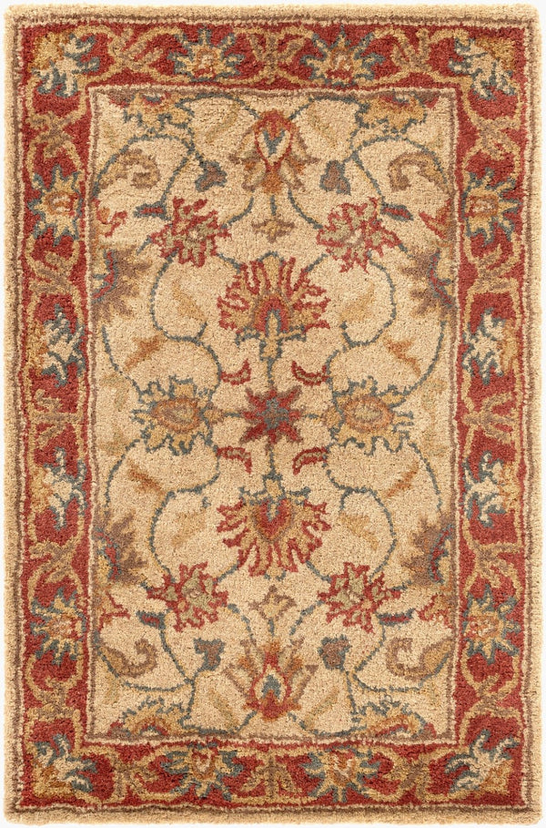 Livabliss Caesar Collection Hand Tufted Wool Area Rug Traditional Living Dining Room Accent Tan, Rust 2' x 3' CAE1001-23