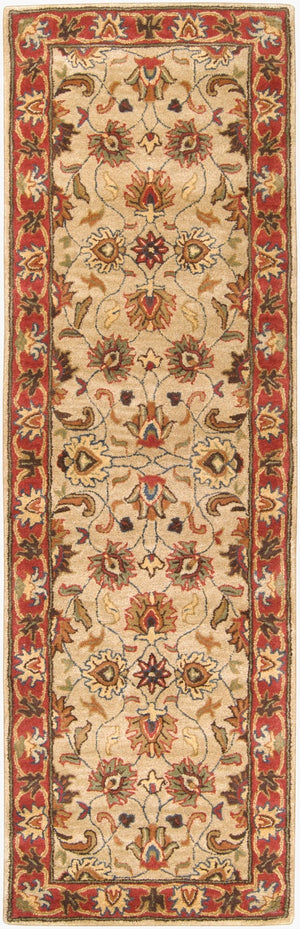 Livabliss Caesar Collection Hand Tufted Wool Area Rug Traditional Living Dining Room Accent Tan, Rust 2'6" x 8' CAE1001-268