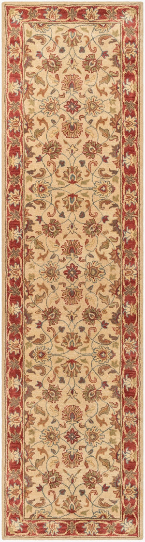 Livabliss Caesar Collection Hand Tufted Wool Area Rug Traditional Living Dining Room Accent Tan, Rust 3' x 12' CAE1001-312