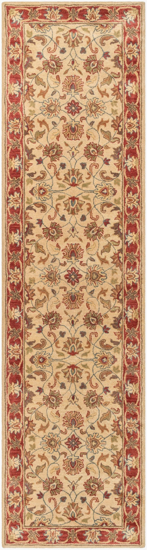Livabliss Caesar Collection Hand Tufted Wool Area Rug Traditional Living Dining Room Accent Tan, Rust 3' x 12' CAE1001-312