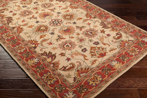 Livabliss Caesar Collection Hand Tufted Wool Area Rug Traditional Living Dining Room Accent Tan, Rust 8' x 11' CAE1001-811