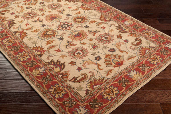 Livabliss Caesar Collection Hand Tufted Wool Area Rug Traditional Living Dining Room Accent Tan, Rust 8' x 11' CAE1001-811