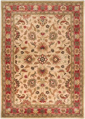 Livabliss Caesar Collection Hand Tufted Wool Area Rug Traditional Living Dining Room Accent Tan, Rust 8' x 11' CAE1001-811