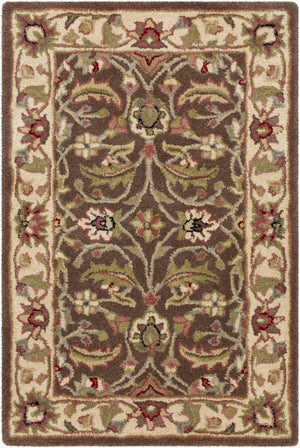 Livabliss Caesar Hand Tufted Wool Area Rug Traditional Pattern for Living Room or Dining Dark Brown, Pal 2' x 3' CAE1003-23