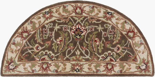 Livabliss Caesar Hand Tufted Wool Area Rug Traditional Pattern for Living Room or Dining Dark Brown, Pal 2' x 4' CAE1003-24HM